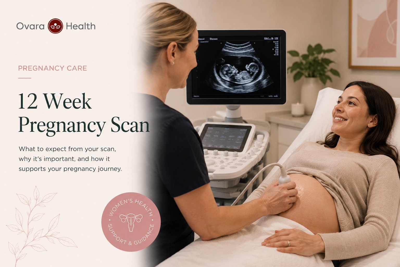 12 week pregnancy scan at Ovara Health private gynaecology clinic in Chelsea London reviewed by Consultant Obstetrician Yemi Kuponiyi