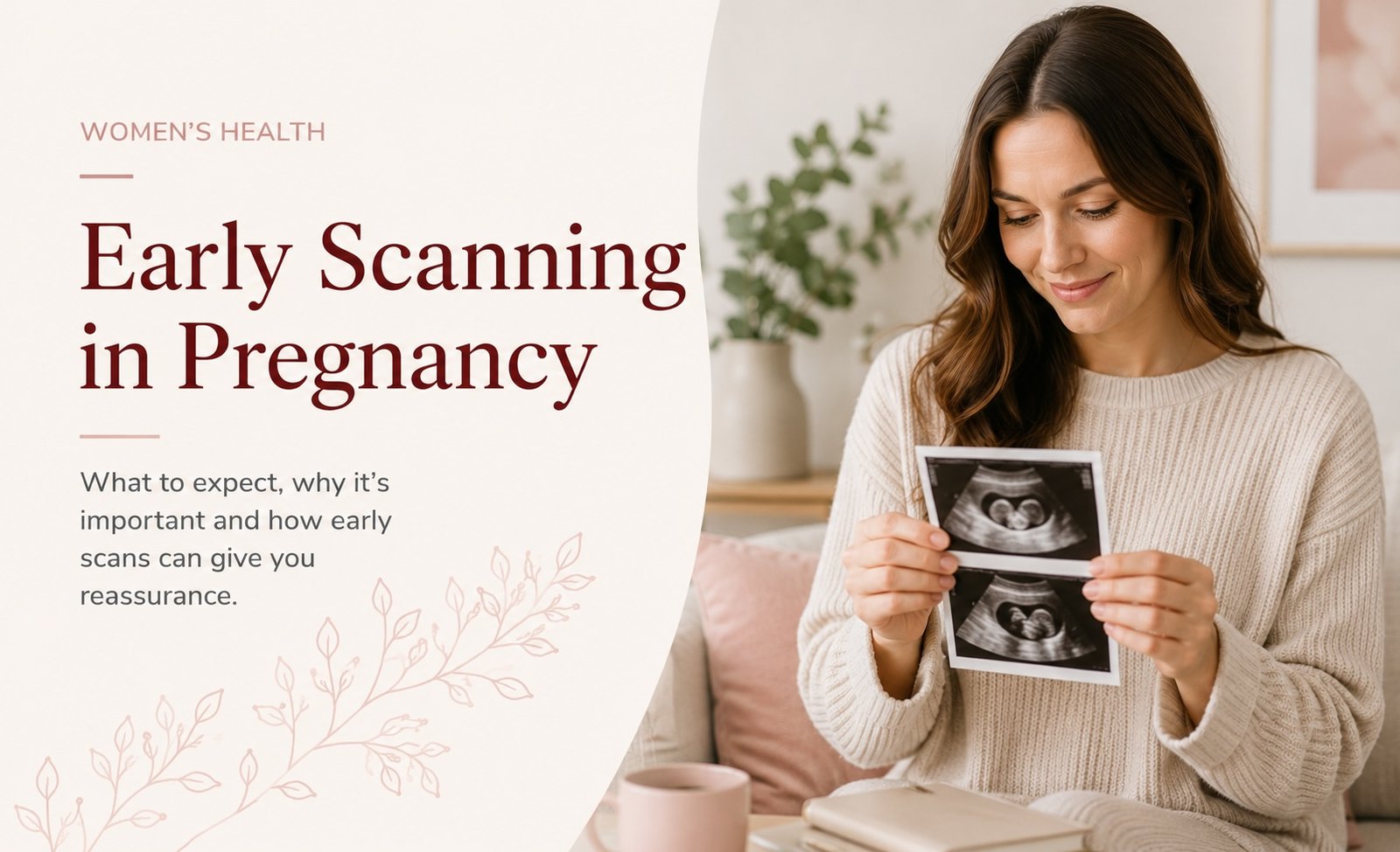 Early pregnancy scan ultrasound showing gestational sac at Ovara Health Chelsea London
