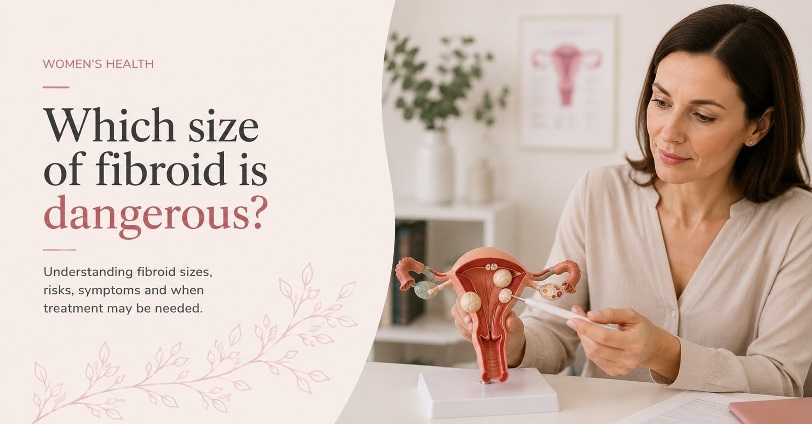 Woman consulting with her gynaecologist about fibroid size and treatment options at Ovara Health London