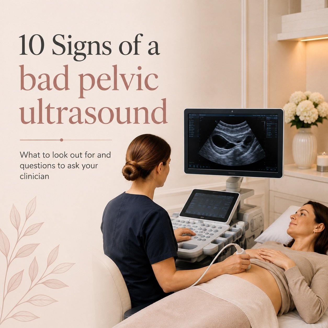 Consultant sonographer performing a pelvic ultrasound scan at Ovara Health in Chelsea